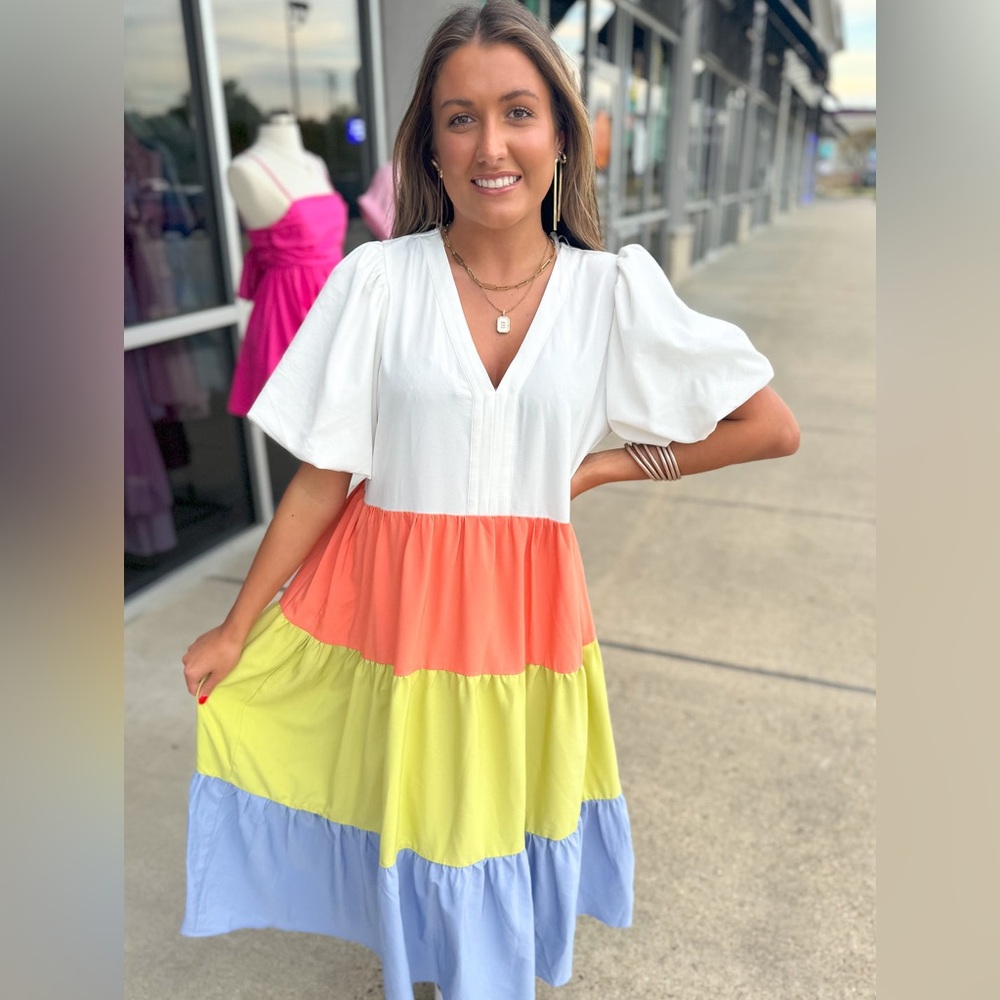 Entro Colorblock Midi Dress